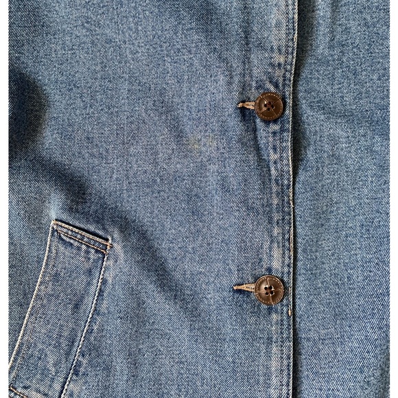 Long denim coat women’s size large - Picture 4 of 10